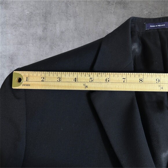 STAFFORD Classic fit Mens Blazer Sport Coat Two Button Jacket 44S WOOL Black - Picture 6 of 13